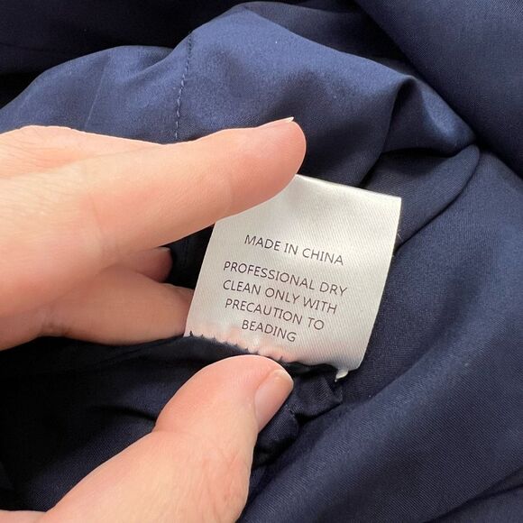 Teri Jon By Rickie Freeman Womens Blue 3D Embroidered Lace Midi Dress Size 14 - Picture 8 of 8